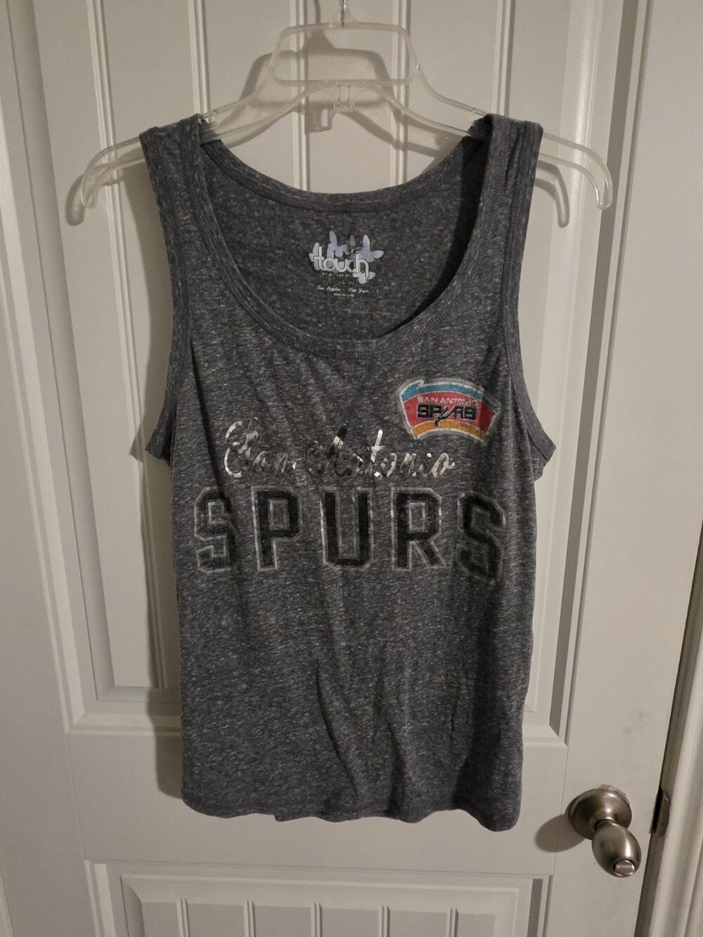San Antonio Spurs Touch Alyssa Milano Womens L Tank Top Fiesta NBA Gray